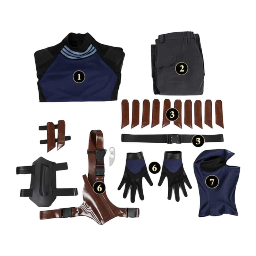 Halloween Cosplay Superhero Costume Set with Tactical Gear Mask Gloves and Utility Belt - Image 4
