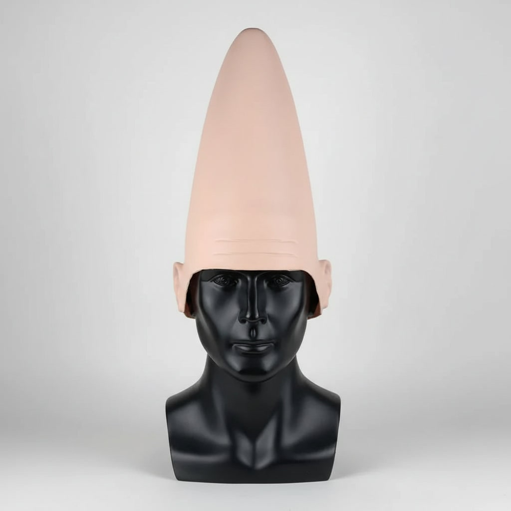Halloween Costume Alien Conehead Mask with Molded Ears and Wrinkle Details for Party and Cosplay - Image 1