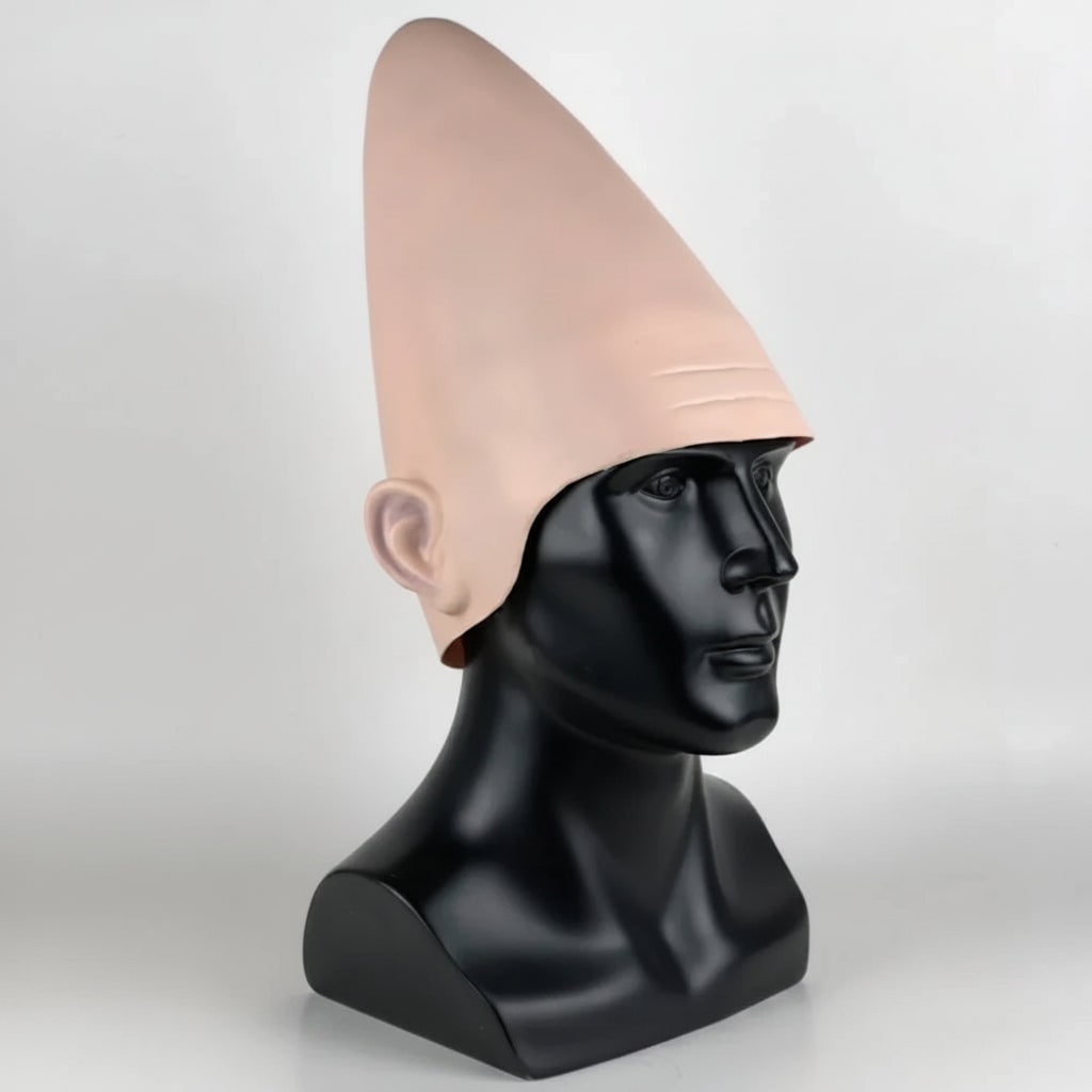 Halloween Costume Alien Conehead Mask with Molded Ears and Wrinkle Details for Party and Cosplay - Image 2