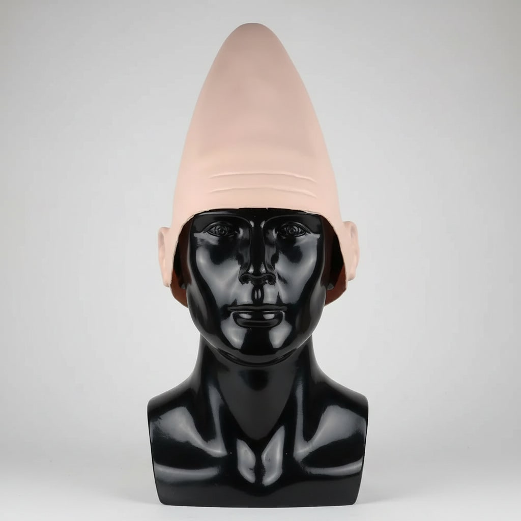 Halloween Costume Alien Conehead Mask with Molded Ears and Wrinkle Details for Party and Cosplay - Image 4