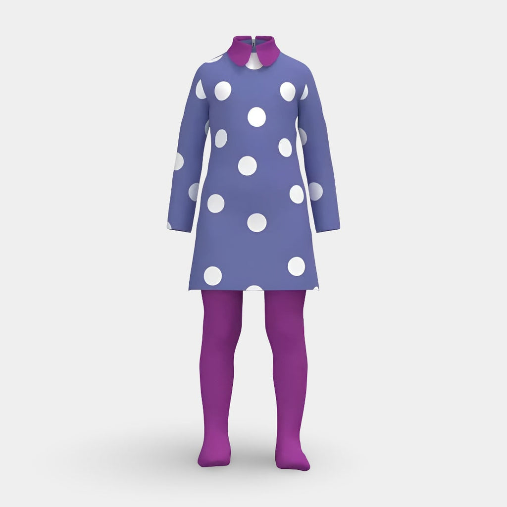 Halloween Costume Cosplay Polka Dot Dress with and Tights - Image 3