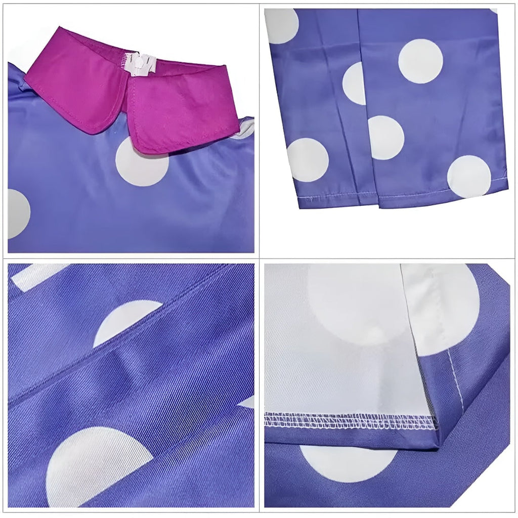 Halloween Costume Cosplay Polka Dot Dress with and Tights - Image 6
