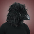 Halloween Costume Crow Mask with Faux Fur and Molded Beak for Creepy Party Cosplay - Image 1