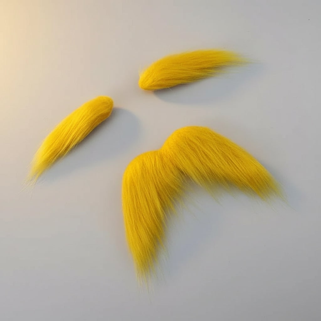 Halloween Costume Mustache and Fake Beard with Bushy Handlebar and Eyebrows Set for Party - Image 1