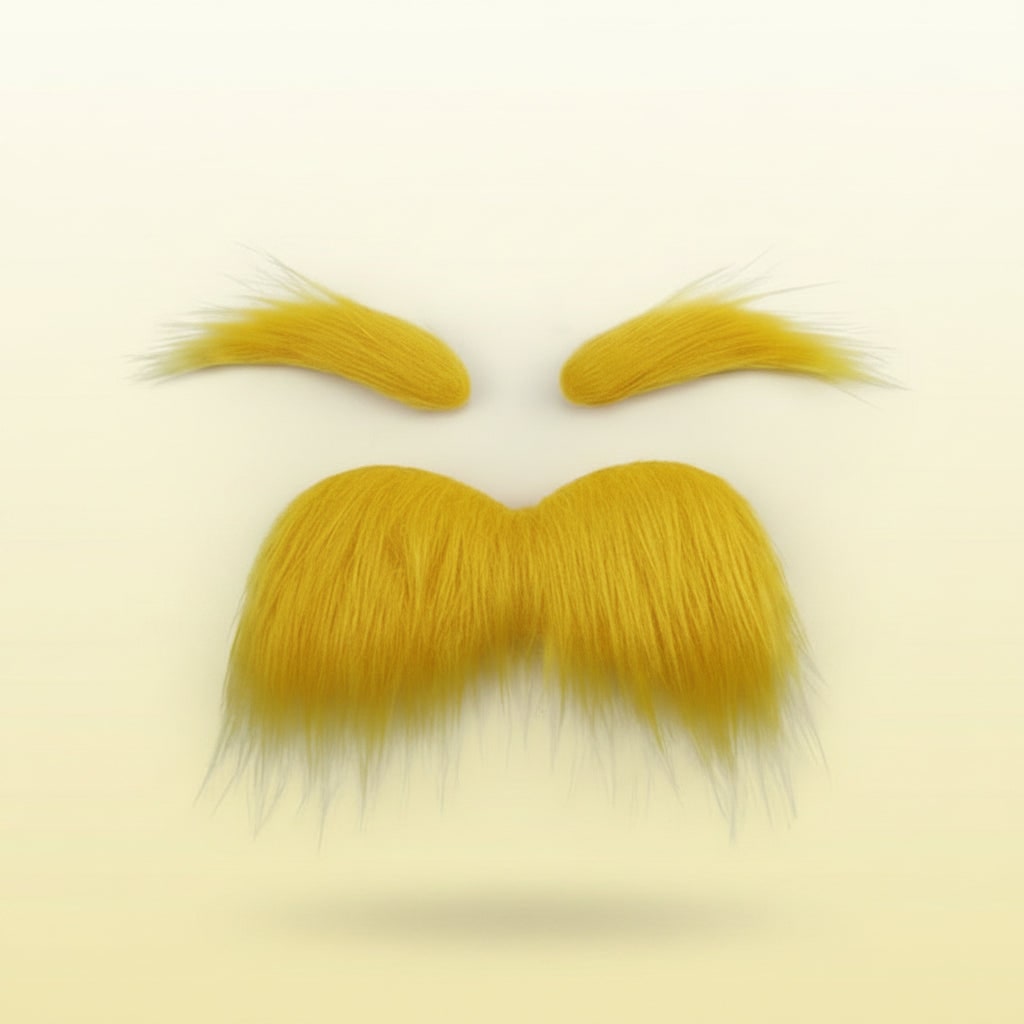 Halloween Costume Mustache and Fake Beard with Bushy Handlebar and Eyebrows Set for Party - Image 2