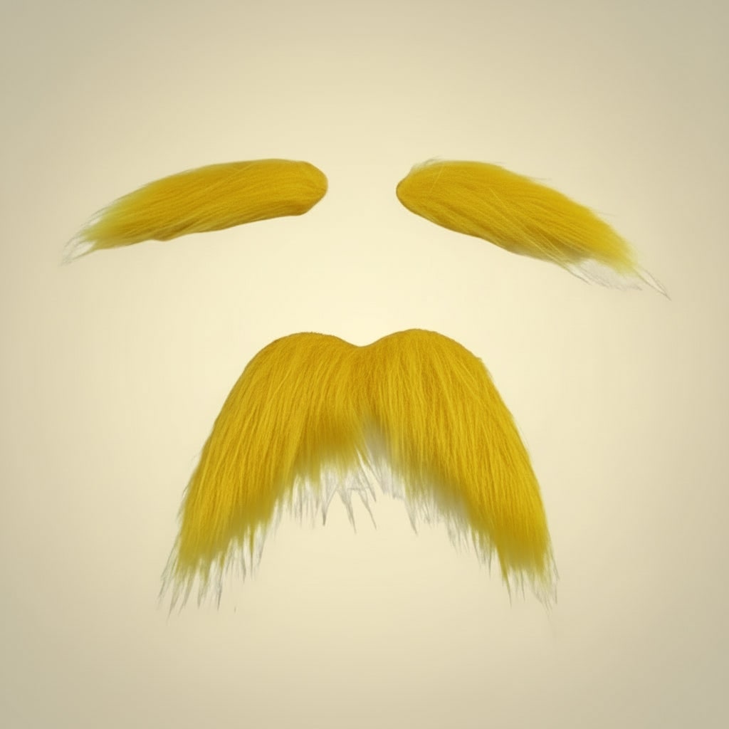 Halloween Costume Mustache and Fake Beard with Bushy Handlebar and Eyebrows Set for Party - Image 4