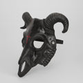 Halloween Costume Skull Mask Goat Design with Horns and Red Cross for Party and Haunted House - Image 1