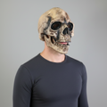 Halloween Costume Skull Mask with Hinged Moving Jaw and Creepy Realistic Bone Finish - Image 2