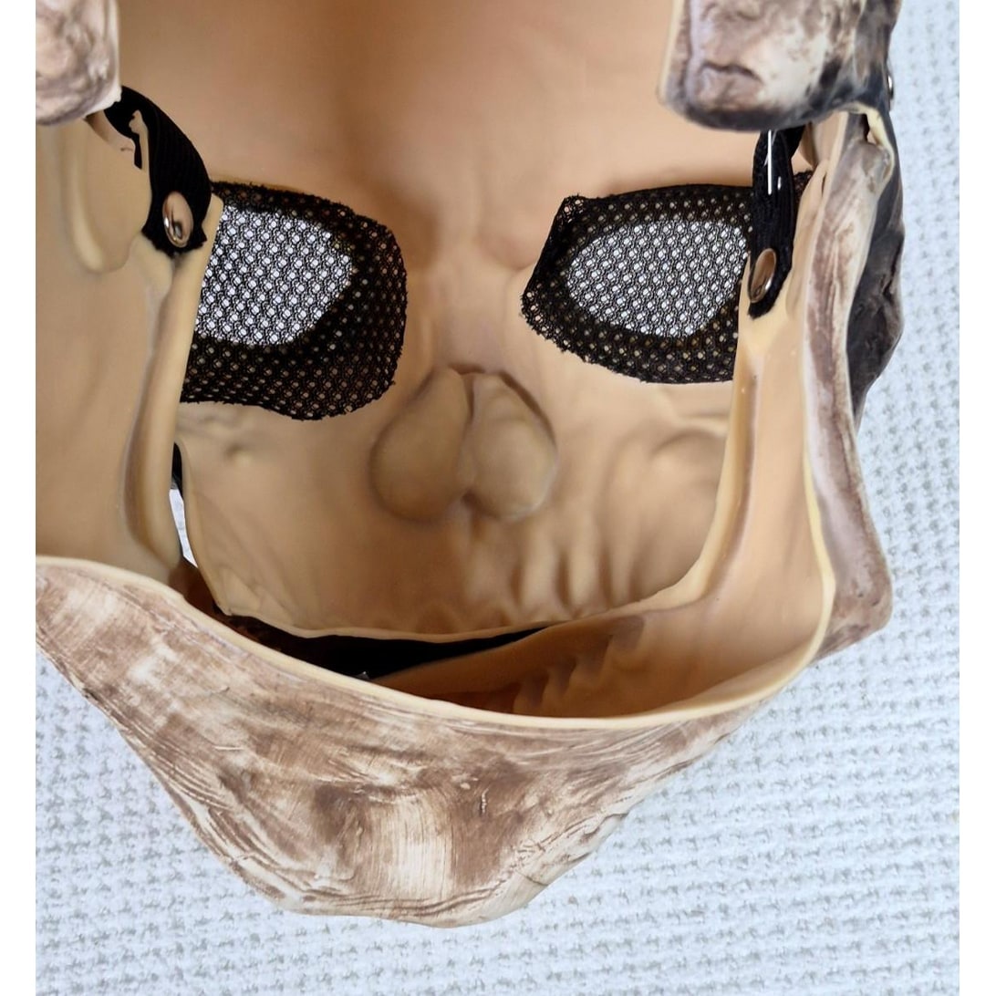 Halloween Costume Skull Mask with Hinged Moving Jaw and Creepy Realistic Bone Finish - Image 6