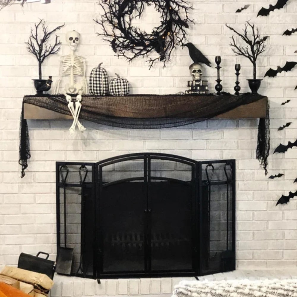 Halloween Creepy Cloth Gauze Black Spooky Decoration for Haunted House Party - Image 2
