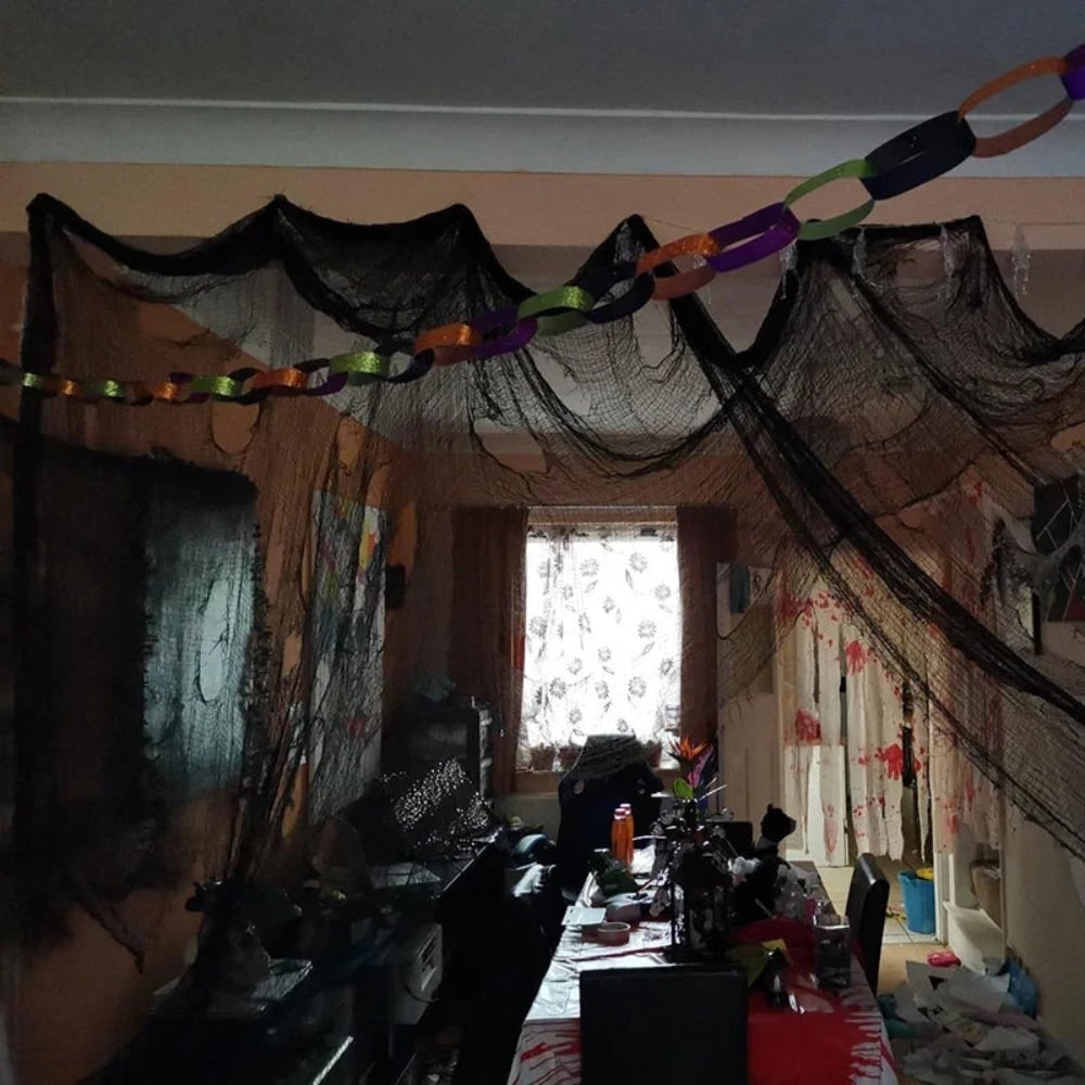 Halloween Creepy Cloth Gauze Black Spooky Decoration for Haunted House Party - Image 4