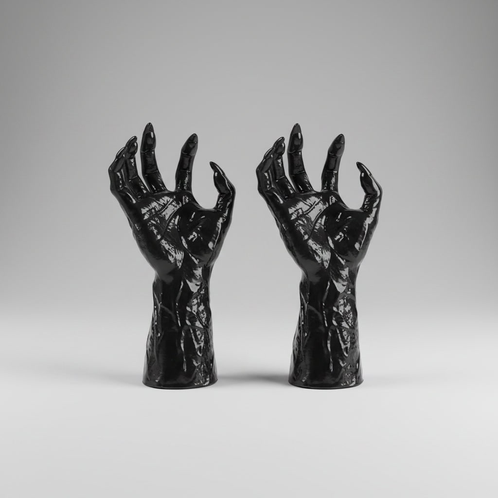 Halloween Creepy Hand Wall Decor Metal Artwork with Candle Holders for Spooky Gothic Decoration - Image 1