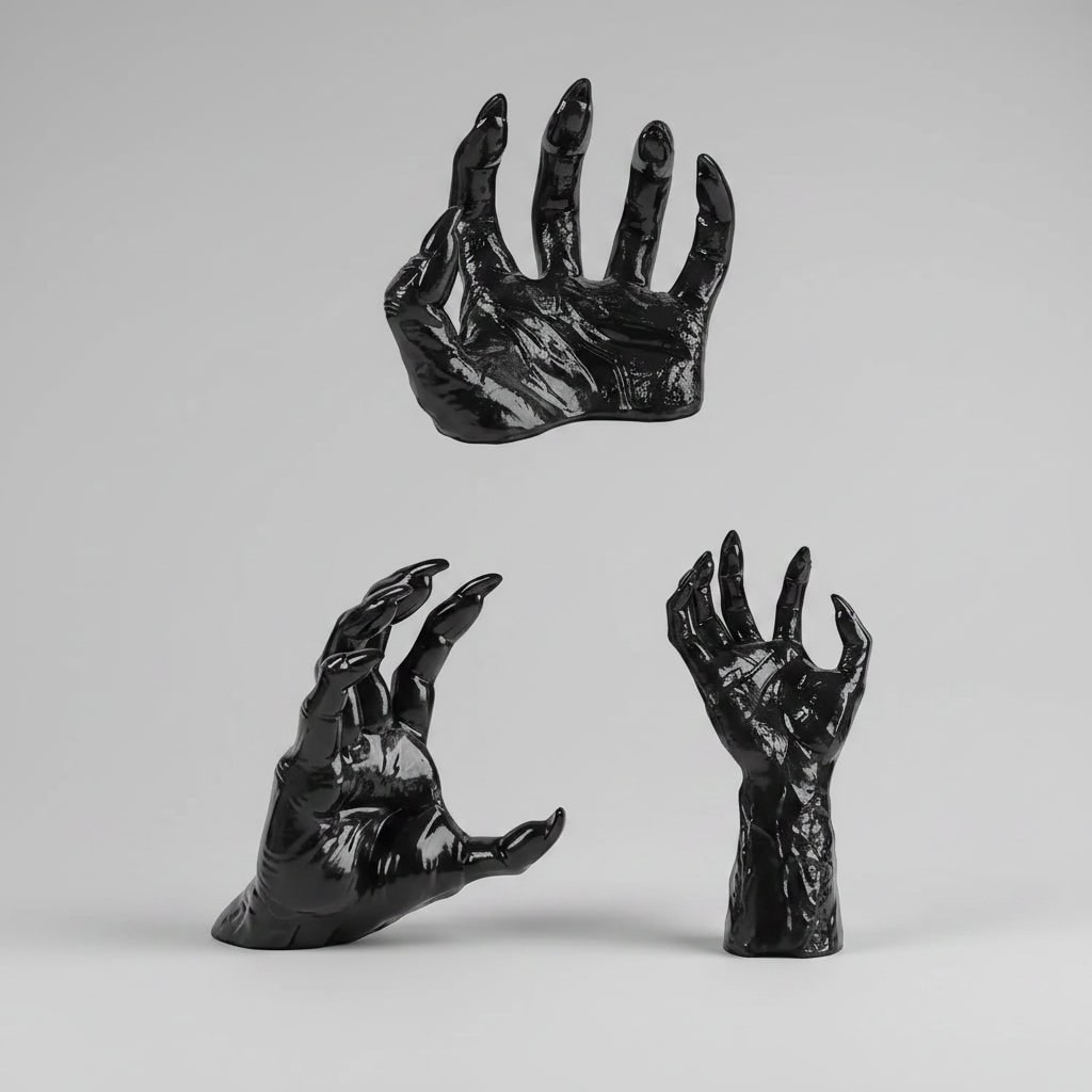 Halloween Creepy Hand Wall Decor Metal Artwork with Candle Holders for Spooky Gothic Decoration - Image 3