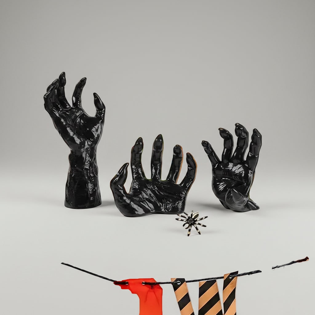 Halloween Creepy Hand Wall Decor Metal Artwork with Candle Holders for Spooky Gothic Decoration - Image 7