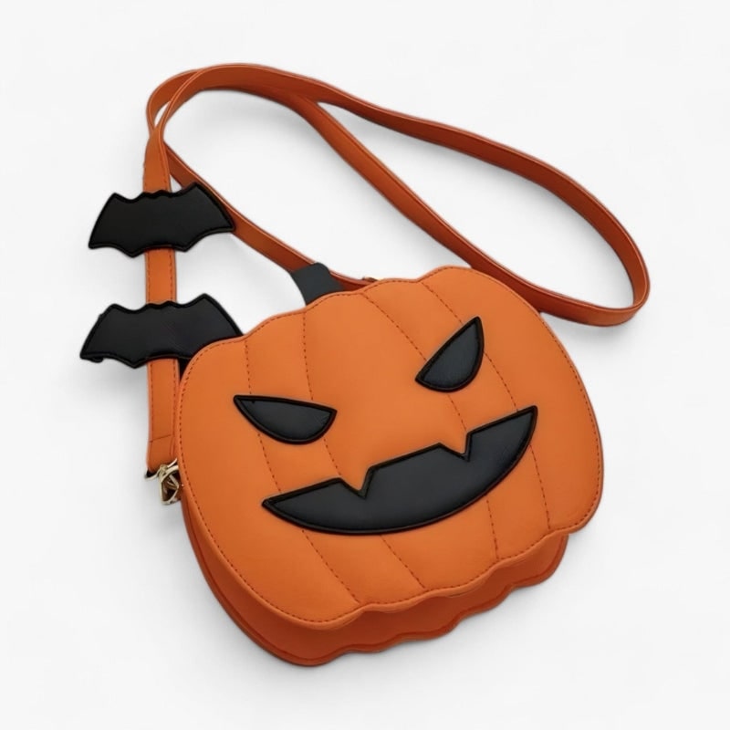 Halloween Crossbody Purse Pumpkin Shaped with Jack-O-Lantern Face and Adjustable Shoulder Strap - Image 5