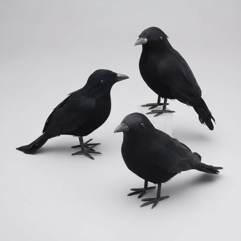 Halloween Crow Decoration Realistic Artificial Prop for Haunted House Party and Yard Display - Image 4