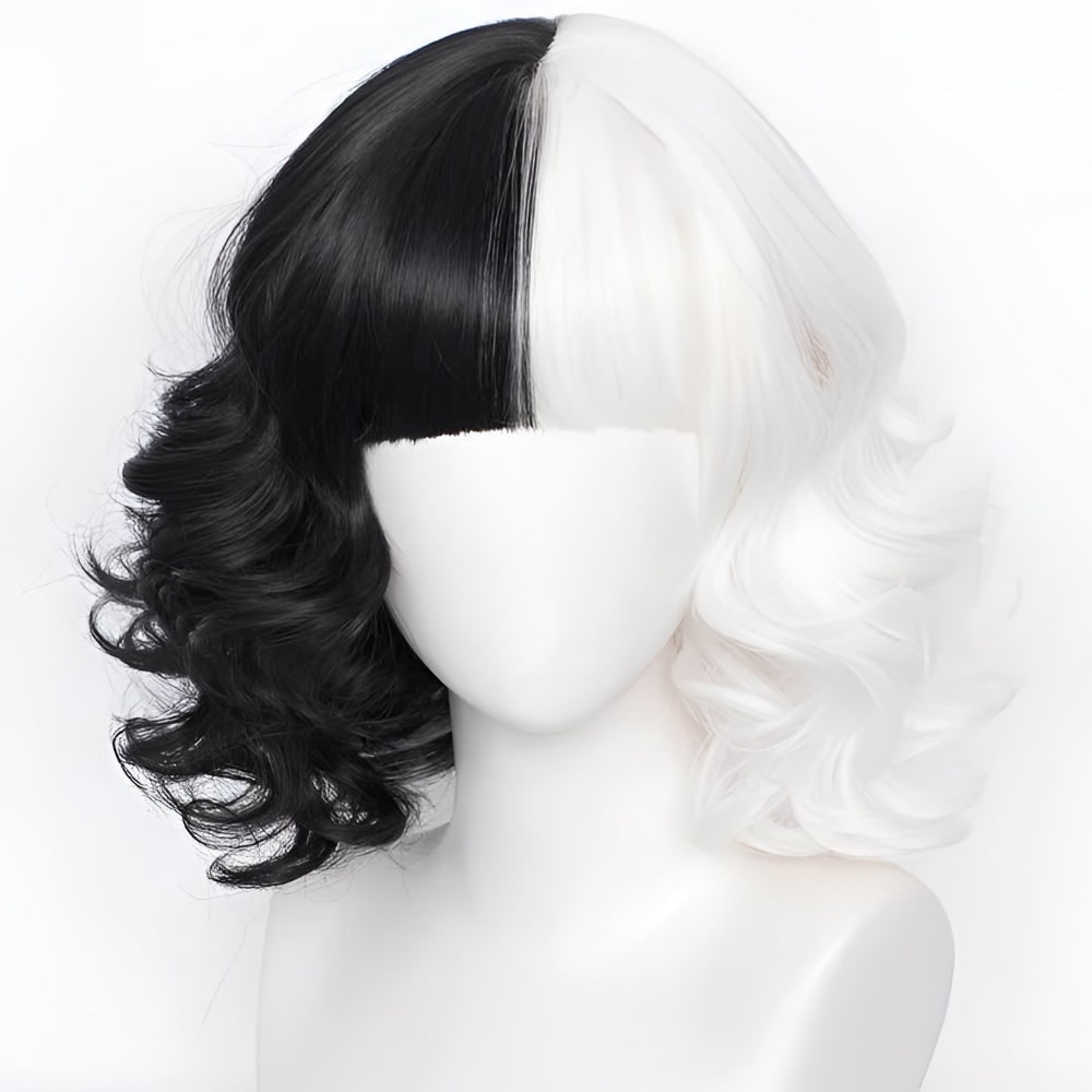 Halloween Cruella De Vil Costume for Children with Spotted Cape and Wig - Image 5