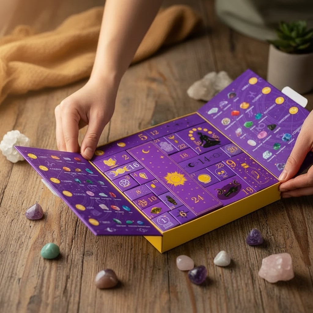 Halloween Crystal Advent Calendar with Gemstones for Christmas and Teen Decoration - Image 1