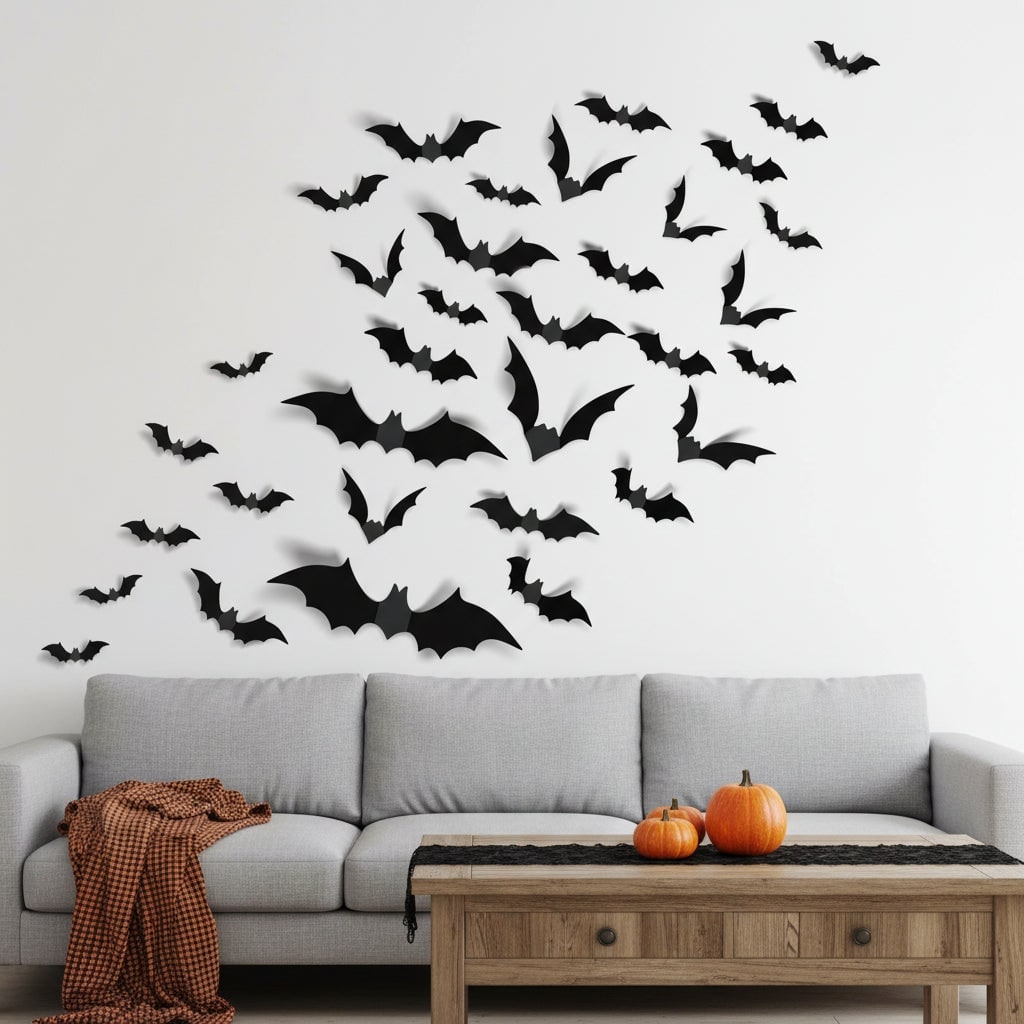 Halloween Custom Wall Decal Stickers with 3D Decorations Foldable Flying Effect for Party - Image 1