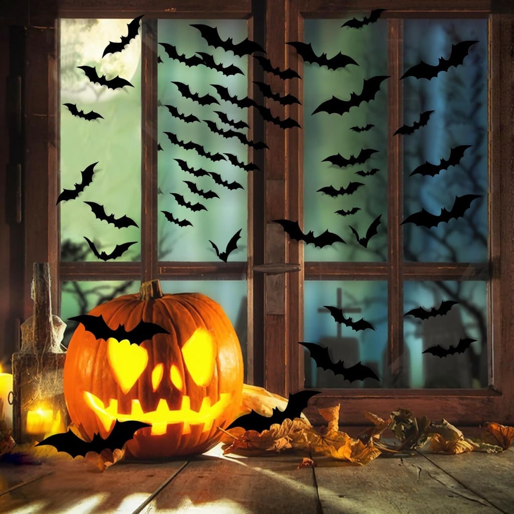 Halloween Custom Wall Decal Stickers with 3D Decorations Foldable Flying Effect for Party - Image 2