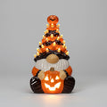 Halloween Decor Ceramic Gnome with Jack-O-Lantern LED Lights for Party Decorations - Image 1