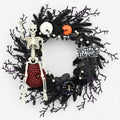 Halloween Door Wreath with Skeleton and Pumpkins for Party Decoration Jack O Lantern - Image 1