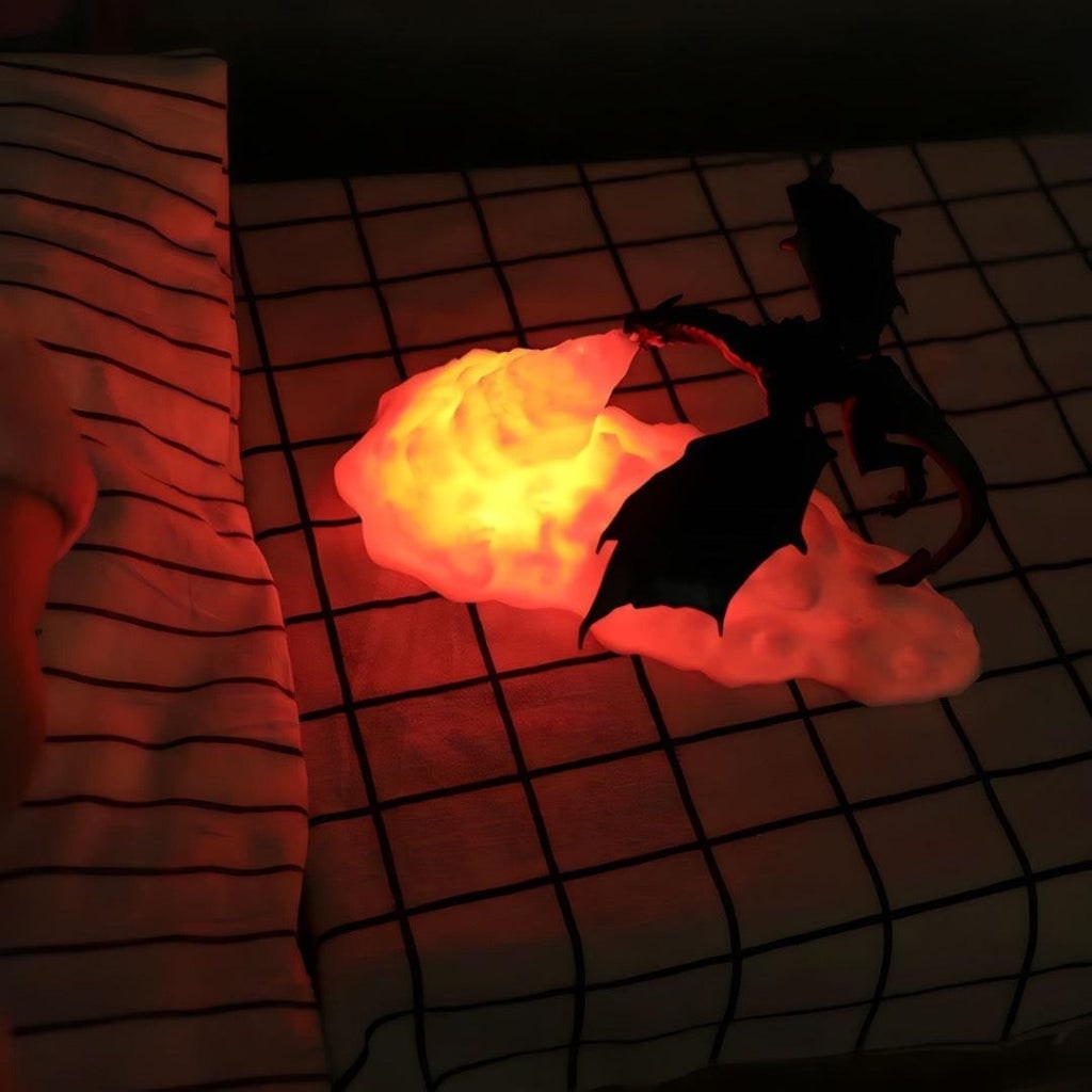 Halloween Dragon Night Light LED Lamp with Decorative Fire-Breathing Design and Illuminated Cloud - Image 2