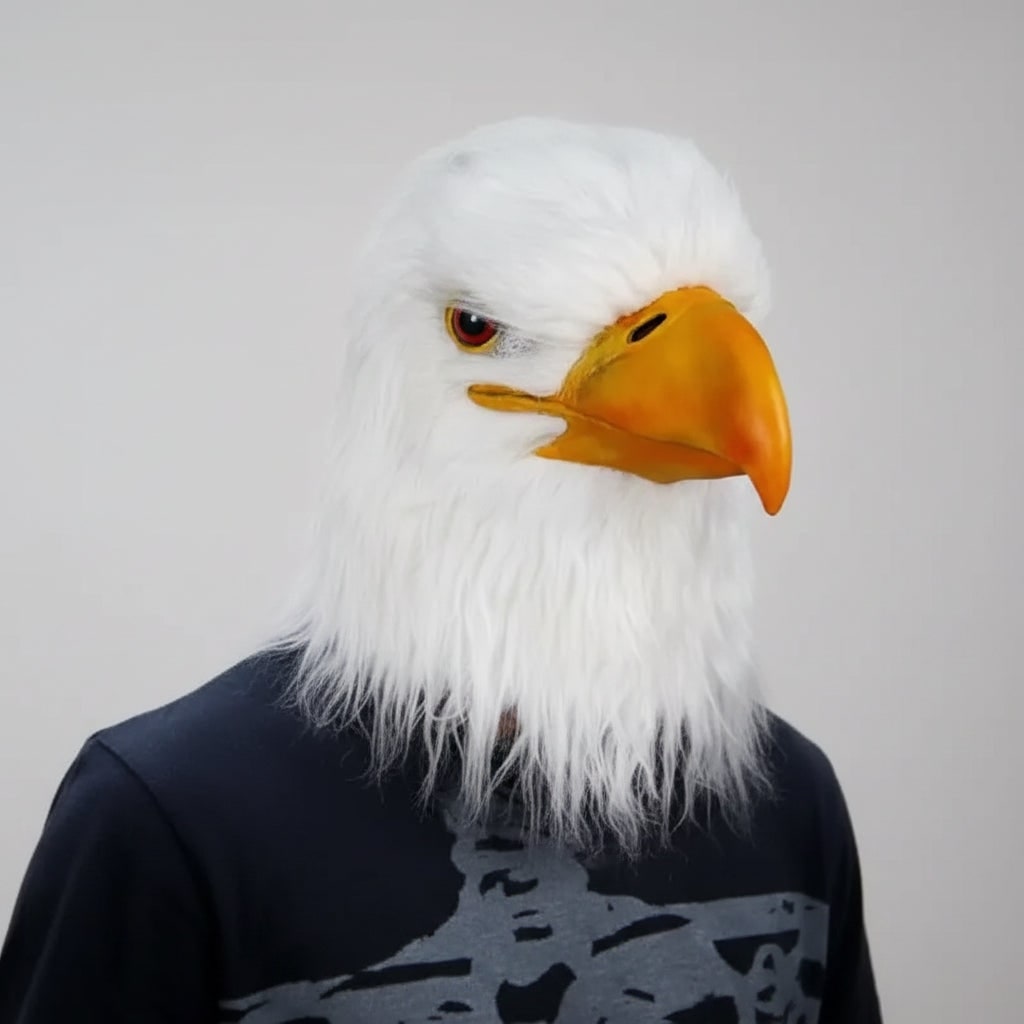 Halloween Eagle Costume Mask with Realistic Bald Design and Creepy Full Head Coverage - Image 1
