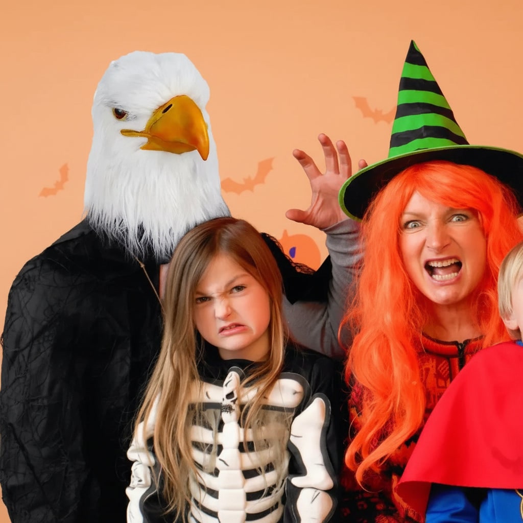 Halloween Eagle Costume Mask with Realistic Bald Design and Creepy Full Head Coverage - Image 4