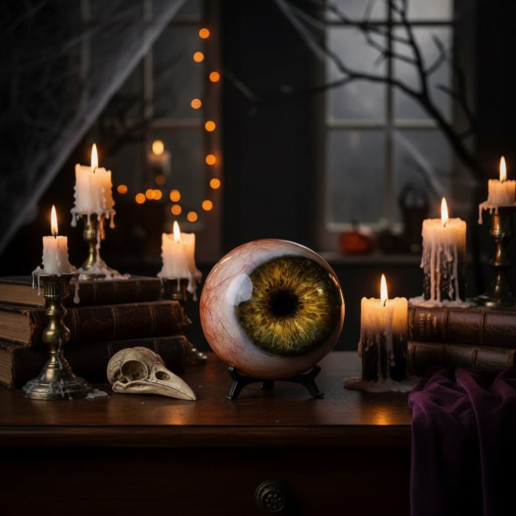 Halloween Eyeball Decoration with Display Stand for Witch Party and Front Door Decor - Image 1