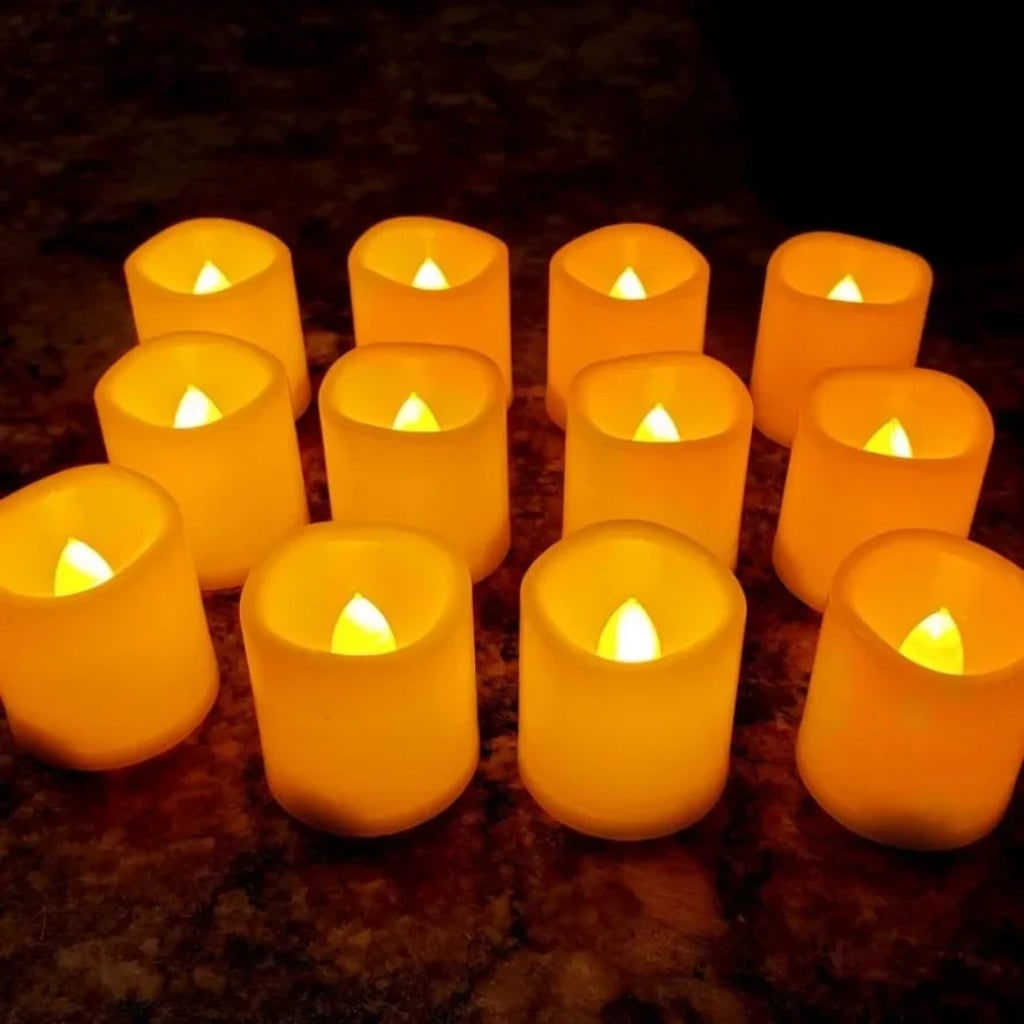 Halloween Flameless Battery Operated Fake Candles with Flickering LED Tea Lights - Image 3