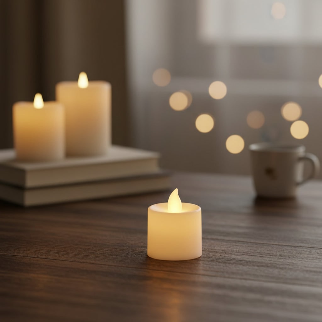 Halloween Flameless Battery Operated Fake Candles with Flickering LED Tea Lights - Image 4