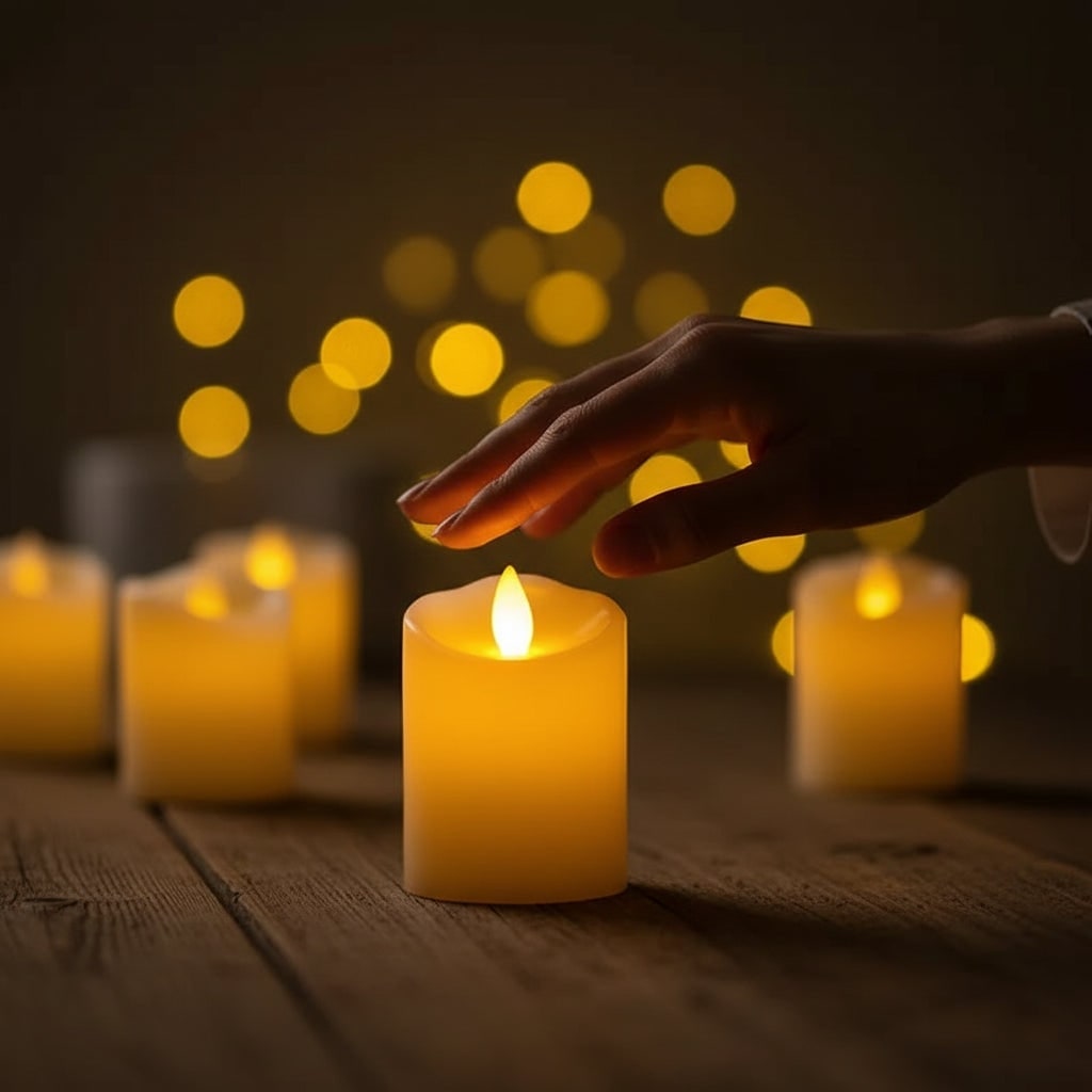 Halloween Flameless Battery Operated Fake Candles with Flickering LED Tea Lights - Image 5
