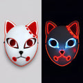 Halloween Fox Mask Cosplay Anime Costume with LED Light and El Wire Glowing Eyes - Image 1