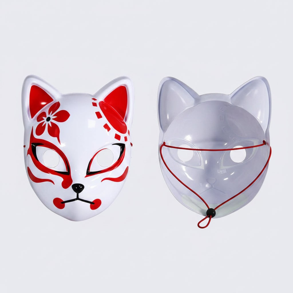 Halloween Fox Mask Cosplay Anime Costume with LED Light and El Wire Glowing Eyes - Image 8