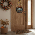 Halloween Front Door Decor Sign with 3D Witch Relief Hanging Decoration for Outdoor and Indoor - Image 1