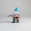 Halloween Funny Garden Gnome and Lawn Yard Decoration with Assault Rifle Black - Image 1