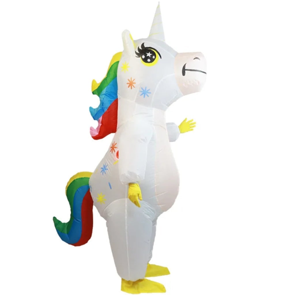Halloween Funny Inflatable Full Body Costume with Rainbow Mane and Tail - Image 2