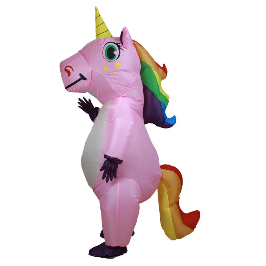 Halloween Funny Inflatable Full Body Costume with Rainbow Mane and Tail - Image 3