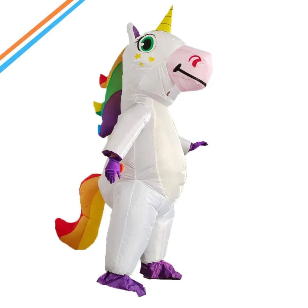 Halloween Funny Inflatable Full Body Costume with Rainbow Mane and Tail - Image 4