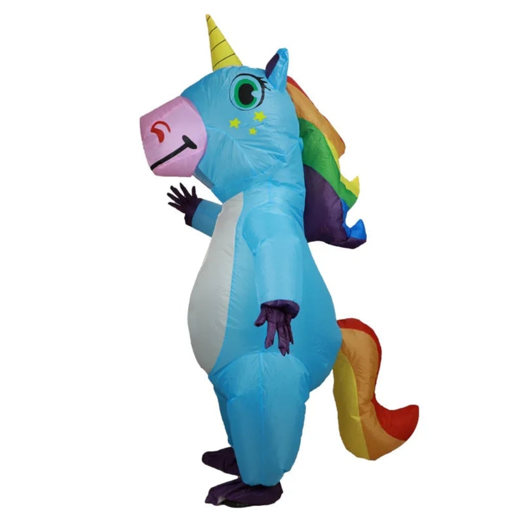Halloween Funny Inflatable Full Body Costume with Rainbow Mane and Tail - Image 5