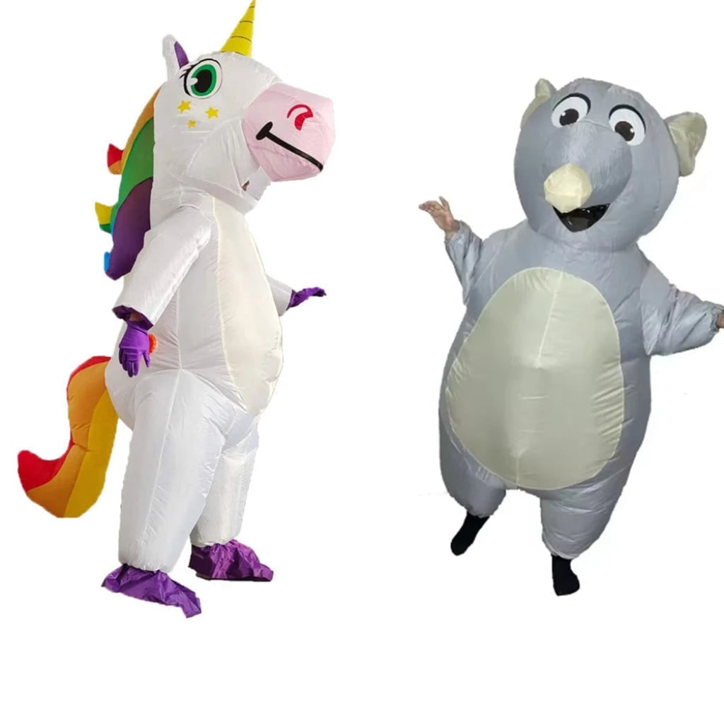 Halloween Funny Inflatable Full Body Costume with Rainbow Mane and Tail - Image 6