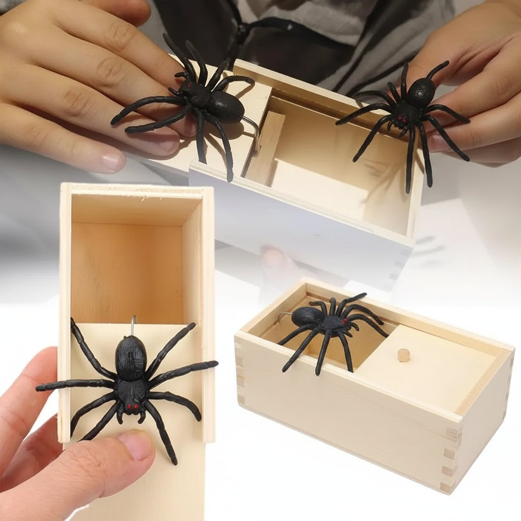 Halloween Gag Gift Prank Box with Pop-Up Spider Surprise for Party Tricks and Practical Jokes - Image 3