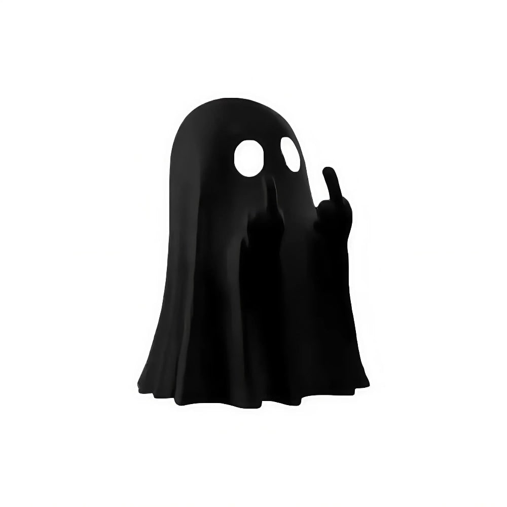 Halloween Ghost Decorations Figurine with Middle Finger Gesture and Resin Base for Tabletop Display - Image 7