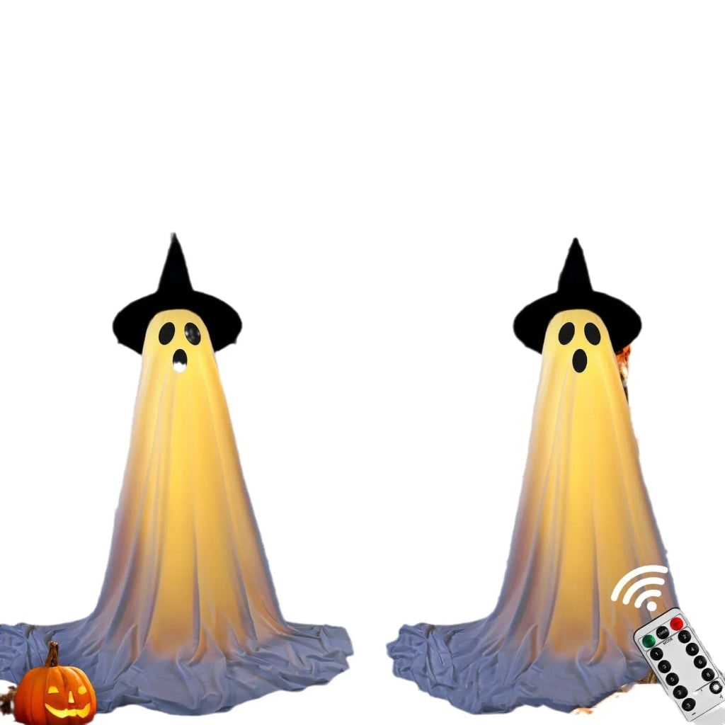 Halloween Ghost Decorations with LED Lights for Outdoor and Indoor Party with Witch Hats - Image 5