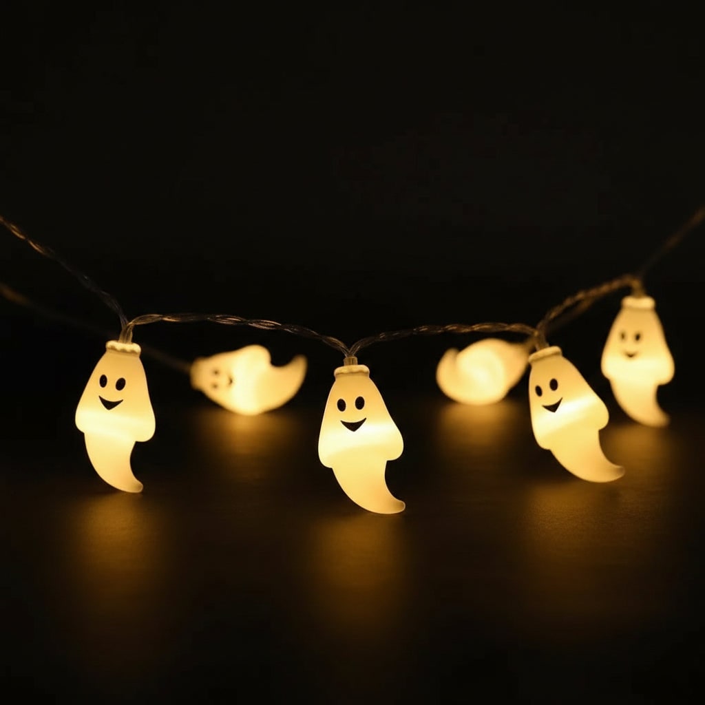 Halloween Ghost String Lights Battery Powered LED for Indoor Outdoor Decoration - Image 1