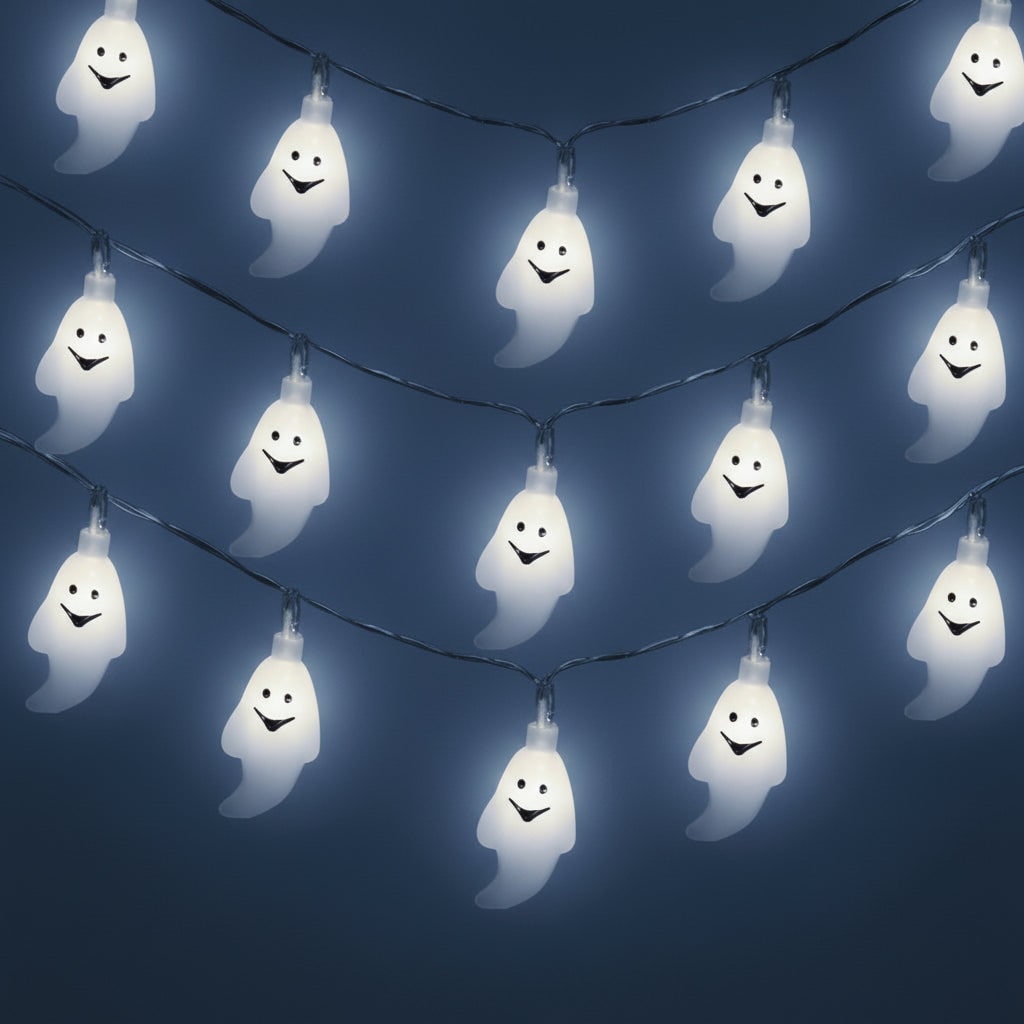 Halloween Ghost String Lights Battery Powered LED for Indoor Outdoor Decoration - Image 2