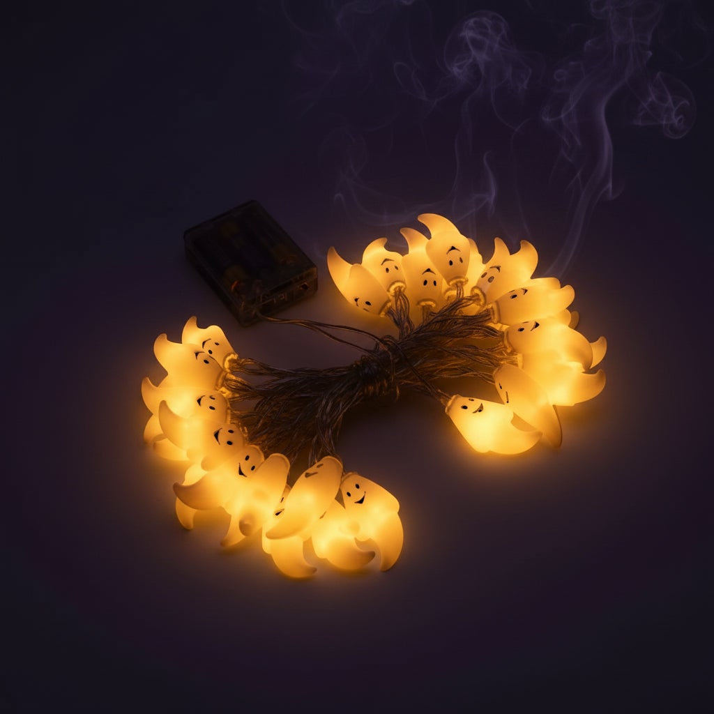 Halloween Ghost String Lights Battery Powered LED for Indoor Outdoor Decoration - Image 6