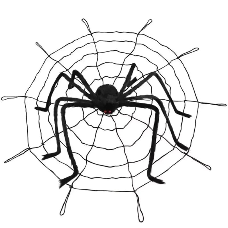 Halloween Giant Spider Decoration with Web for Outdoor Yard Party Prop - Image 2