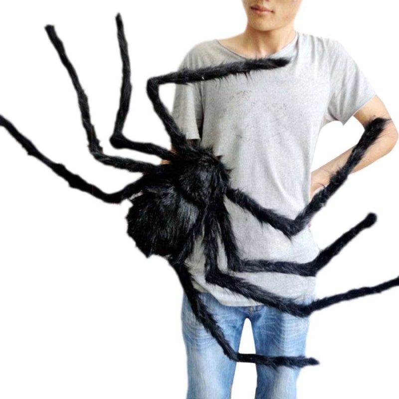 Halloween Giant Spider Decoration with Web for Outdoor Yard Party Prop - Image 3